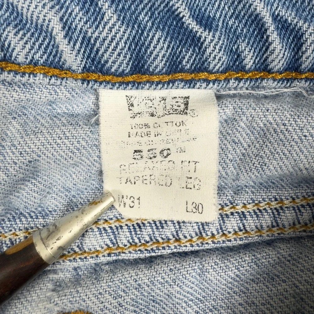 Vtg Levi's Orange Tab‎ 550 Jeans Men's 29.5x29.5 Light Wash Texas USA Made 1996